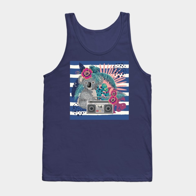 Cute koala with boombox Tank Top by AnnArtshock